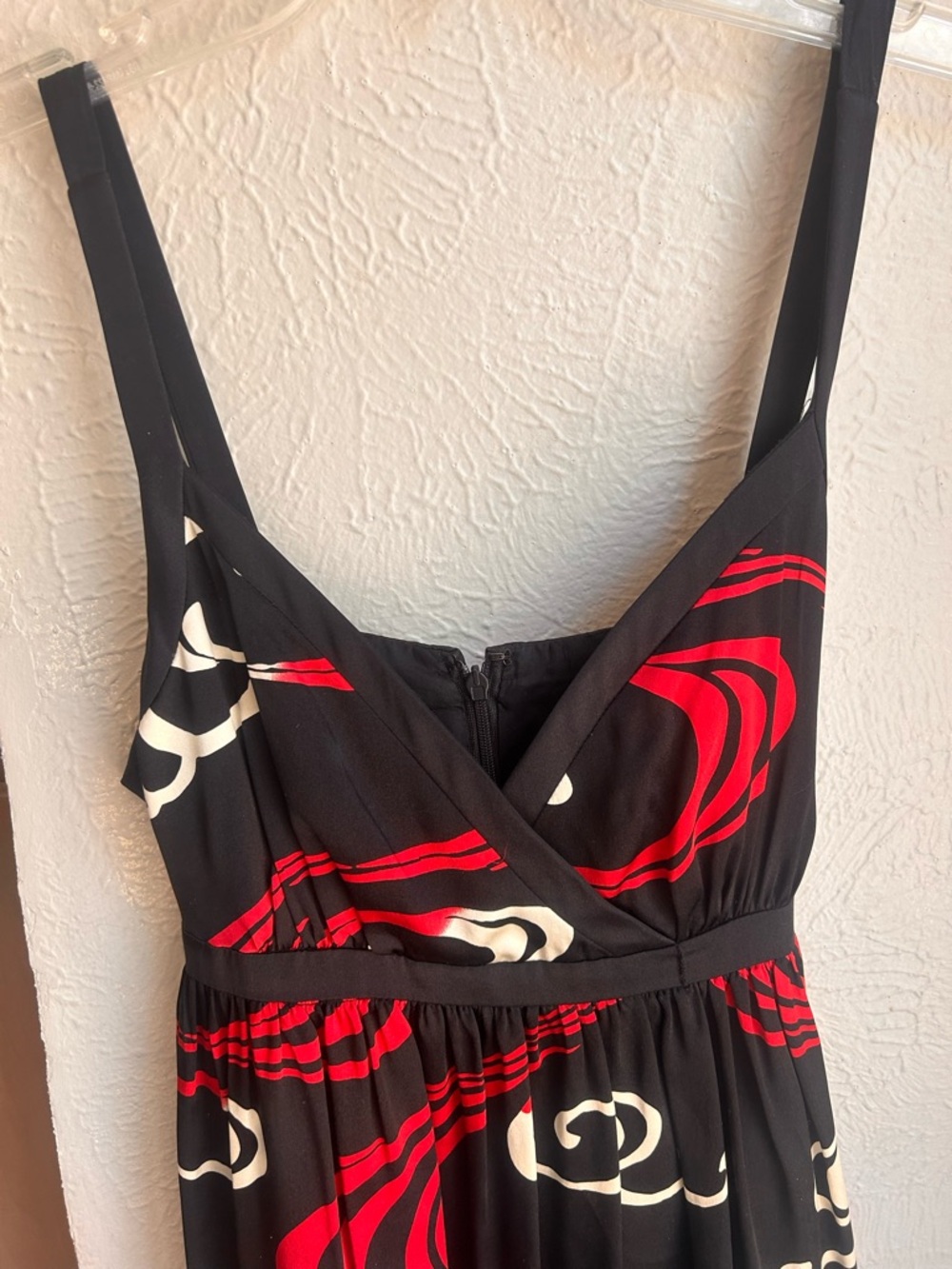 Maggy London black and red silk charmeuse babydoll dress Size 4 - Picture 5 of 12